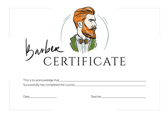 Certificate for Barber School