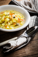 Cucumber soup with vegetables.