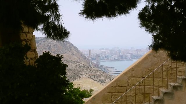A view of the Alicante from Santa Barbara. HD