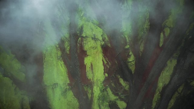 Colourful sea cliffs of Jan Mayen