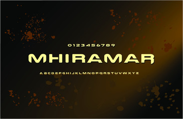 Modern Tactical Alphabet Font. Typography military style fonts for technology, digital, game logo design. Vector illustration