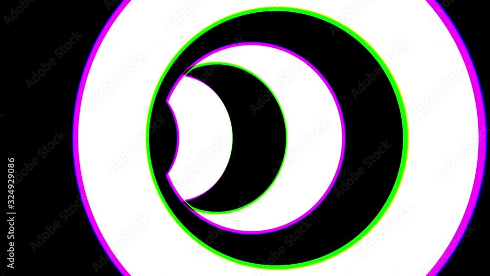 Aufkleber black and white striped tunnel, psychedelic abstraction, 3d rendering computer generation