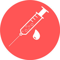 medical syringe, hypodermic needle, Inject needle concept of vaccination, injection icon. Trendy flat style. vector illustration. Drug dose business concept. Symbol web site design, logo, app, UI.