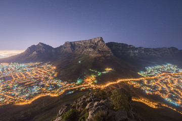Table Mountain at night
