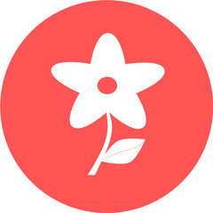 Flower design on the red background. Vector illustration. Flower icon, logo