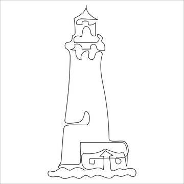 Lighthouse linear art