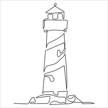 Lighthouse one line art