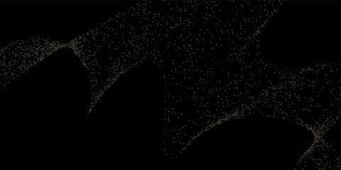 Gold, Silver Rich Flying Stars Confetti. 