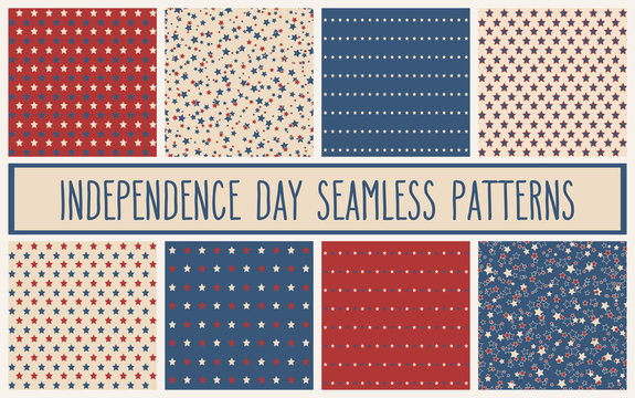 American stars seamless patterns
