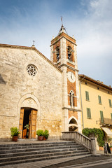 Fototapeta na wymiar San Francesco church in San Quirico d'Orcia, Province of Siena, Tuscany, Italy