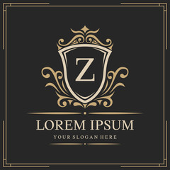 Luxury logo template, letter Z logo design, vector illustration