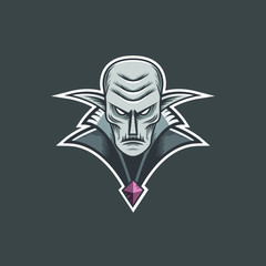 Evil vampire emblem.  Gothic illustration