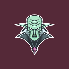 Evil vampire emblem.  Gothic illustration