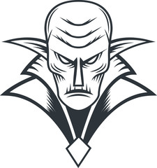 Evil vampire emblem.  Gothic illustration