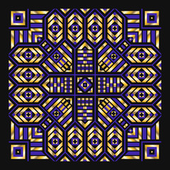 modern contemporary golden black and blue egypt style pattern