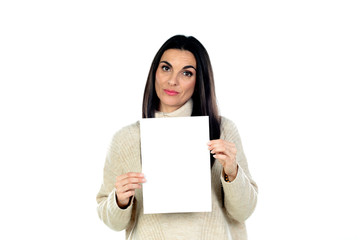 Naklejka premium Attractive brunette woman