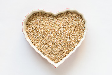 Toasted Sesame Seeds in a Heart Shape