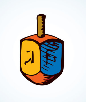 recommend clip art: Jewish holiday symbol. Dreidel. Sketch