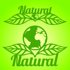 planet earth and leaf template for logo