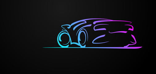 Abstract sport car in vector.