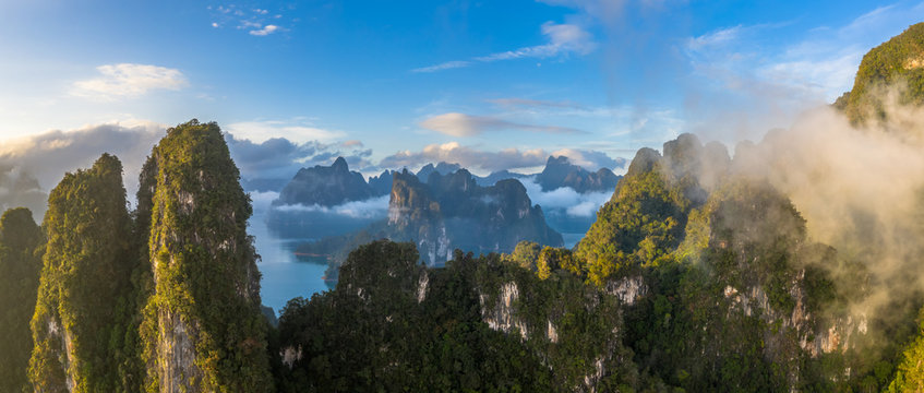 Panoramic Aerial view of Khao Phang, Ban Ta Khun, Surat Thani - Tha&Ocirc;land