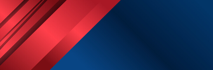 Modern blue red wide banner background for presentation design