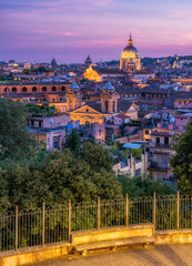 Obraz premium Panorama at evening from the Pincio Terrace in Rome, Italy.