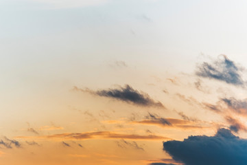 Frowning clouds in the evening sky