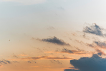 Frowning clouds in the evening sky