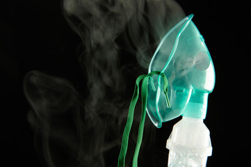 Green plastic inhaler mask