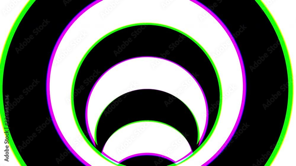 Poster black and white striped tunnel, psychedelic abstraction, 3d rendering computer generation
