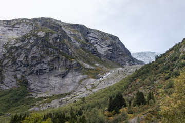 Jostedalsbreen glacier top of mountains landscape