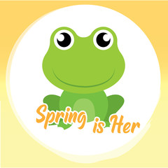 Cute frog. Sring season