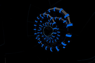 neon tube is made in 3d on a black background