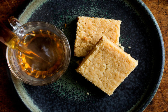 Directly above view of short bread