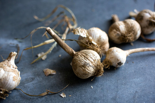 Close up view of garlic