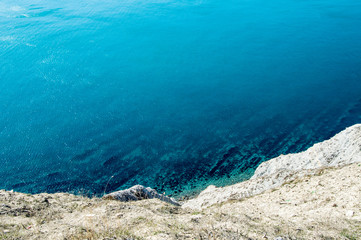 blue sea and blue sky