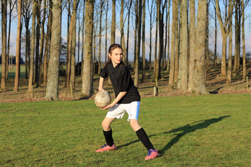 Young Girl Playing Rugby