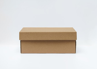 Box with a lid on a white background. Paper gift box on isolated background.