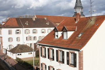 Architektur in Haguenau. Hagenau Elsass.