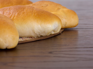 delicious buns on the background