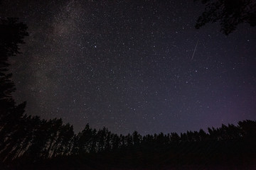 one million stars at night. long exposure. Meteor shower. Milky way