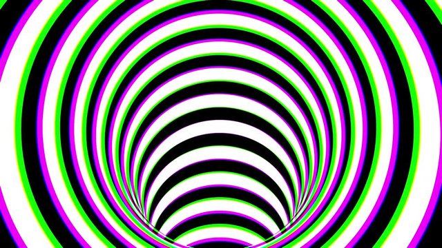 Black and white striped tunnel, psychedelic abstraction, 3d rendering computer generation