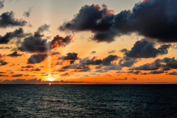 Dramatic sunset clouds