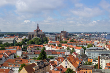 Obraz premium High angle view at the Hanseatic city Rostock