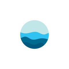 Water Wave Logo Template. vector Icon illustration