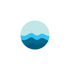 Water Wave Logo Template. vector Icon illustration