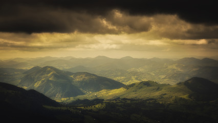 sunset in the mountains