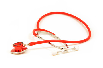 Isolated Red Stethoscope