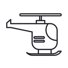 helicopter military force line and fill style icon